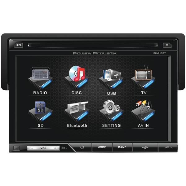 Power Acoustik PD-710B 7" Single-DIN In-Dash LCD Touchscreen DVD Receiver wit...