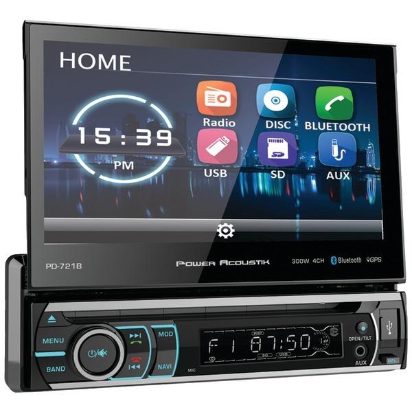 Power Acoustik PD-721B 7" Incite Single-DIN In-Dash Motorized LCD Touchscreen...