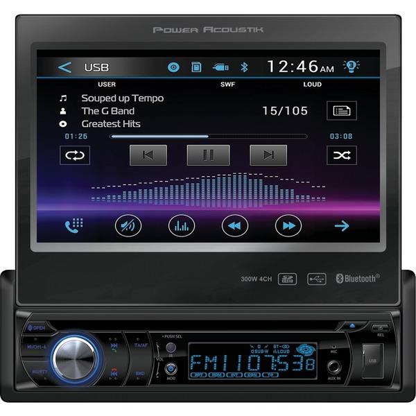 Power Acoustik PD-724B 7" Single-DIN In-Dash Motorized LCD Touchscreen DVD Re...