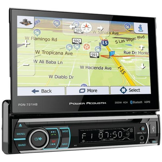 Power Acoustik PDN-721HB 7" Incite Single-DIN In-Dash GPS Navigation Motorize...